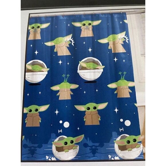 Jay Franco - Brandclub - Jay Franco Star Wars The  Disney Star Wars Baby Yoda Mandalorian Fabric Shower Curtain Grogu The Child NEW